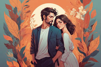 create couples art vector portrait