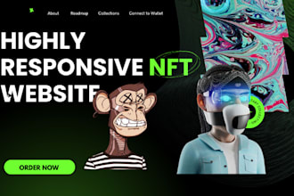 design nft website, smart contract, dapp, meme coin, minting, crypto website