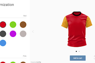 develop 2d 3d product configurator on shopify kickflip, zakeke, customily