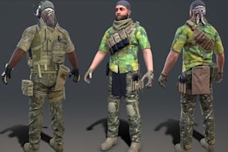 free 3d rigged human model like character model print,texture 3d rig, sculpt mod