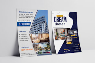 do attractive real estate flyer, brochure and banner