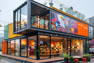 design creative us branding shopfront, storefront and window graphic