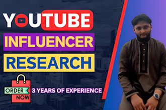 do youtube influencer research and provide you valid email list