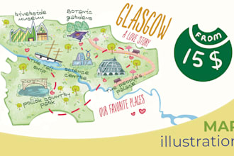 create for you a custom travel illustration map