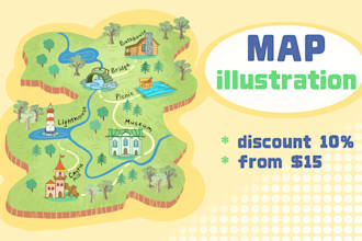 create for you a custom travel illustration map