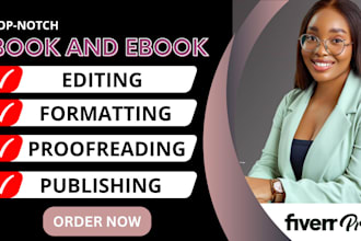 edit, proofread, format and publish your ebook or manuscript on amazon kdp book