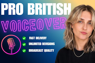 record a professional, natural british female voiceover