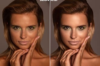 do high end skin retouch, portrait beauty retouching and photo editing
