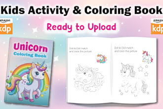 design kids activity, coloring, handwriting workbook for amazon KDP