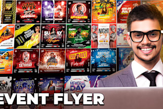 design modern club flyer, music flyer, party, sports and event flyer quickly