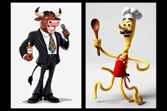 create custom cartoon characters illustration for you