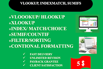 fix vlookup, index match, sumif excel formula google sheet