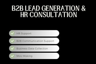 do b2b lead generation and provide HR consultation