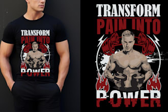 do creative crossfit workout gym fitness  streetwear t shirt design