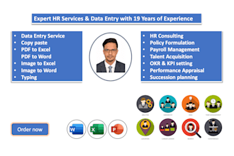 your virtual assistant for data entry, typing, HR consulting