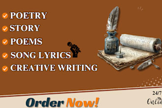write poetry, stories and creative content for you