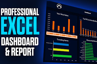create professional excel dashboard, spreadsheet, charts and graphs