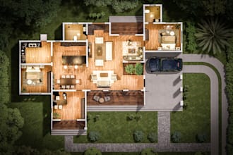 draw your architectural floor plan, drawing in autocad 2d and convert to 3d