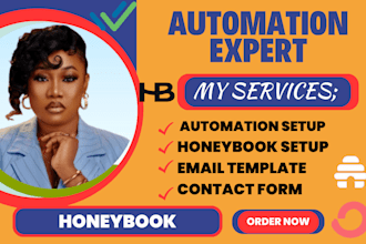 set up honeybook  workflow automation dubsado, 17hats, sugar CRM, clickup monday