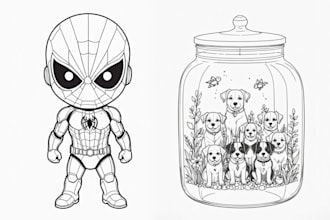 do unique coloring book pages for kids and adults