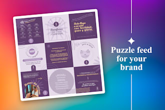 design instagram puzzle, reel and carrousel