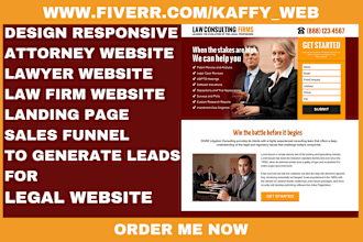 design attorney, lawyer, law firm website to generate leads for legal website