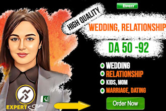 do guest post on wedding, kids, mom, dating and relationship blog, da 50