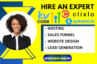 clixlo sales funnel, design website, systemeio, ghl, kvcore, clixlo, reireply