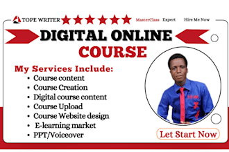create digital online course content, mini course training, online course kajabi