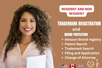 be your US and non resident trademark attorney application patent amazon brand