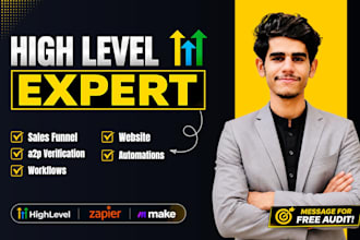 be your gohighlevel expert, ghl website, click funnel and ghl expert