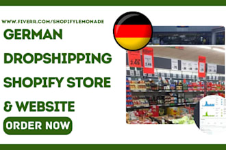 design german dropshipping shopify store german website design printfy printful