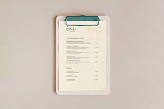 el menú para tu bar
