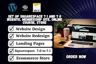 set up squarespace 7 1 and 7 0 website, membership site, online course, store