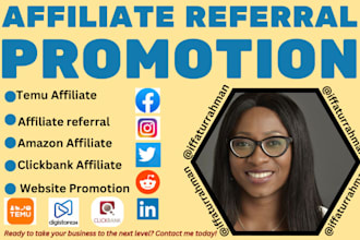 clickbank affiliate, amazon affiliate referral link promotion, temu affiliate