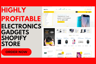 design highly profitable electronics store gadgets accessories shopify store