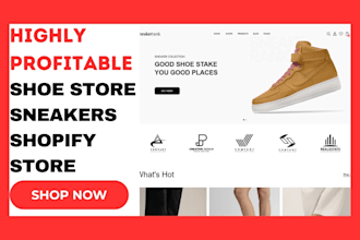 design highly profitable footwear store sneakers dropshiping luxury shoe store