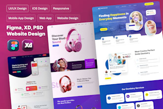 do website ui ux design, figma landing page, website mockup, saas landing page