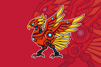 custom mecha vector art illsutration