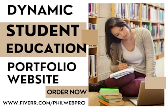 design dynamic student portfolio website education lms school portfolio website