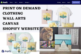 design print on demand clothing shopify wall art, canvas art store home decor