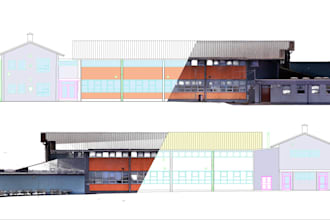 draw 2d elevation, section drawings from point cloud