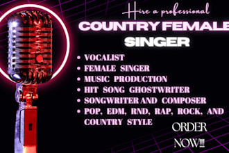 be your female country singer, blues, rock, pop, songwriter, edm, and vocals