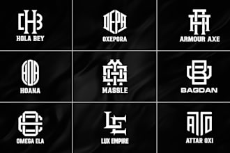design initial letters monogram fashion urban streetwear clothing brand y2k logo