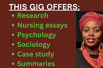 do research and summary writing, reports, case study analysis, case study