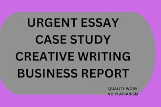 do urgent essays, case study, summary writing, report and research
