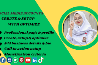 create setup and optimize all social media accounts