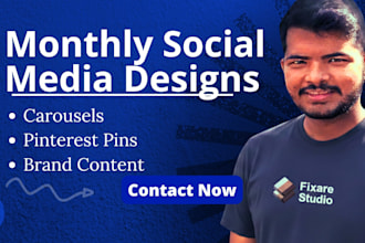 design monthly content visuals for instagram linkedin carousel and pinterest pin