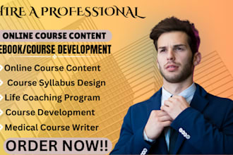 do online course content, course syllabus, life coaching program, medical course