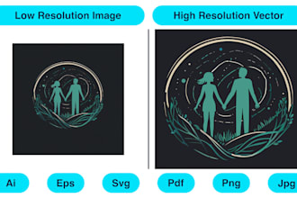 perfectly recreate logo or image in vector